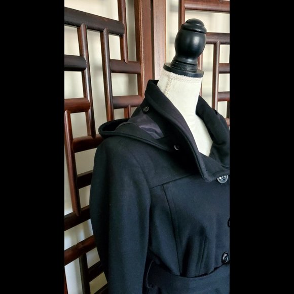 Liz Claiborne Hooded Button up Trench Coat (Size M) - Picture 7 of 9